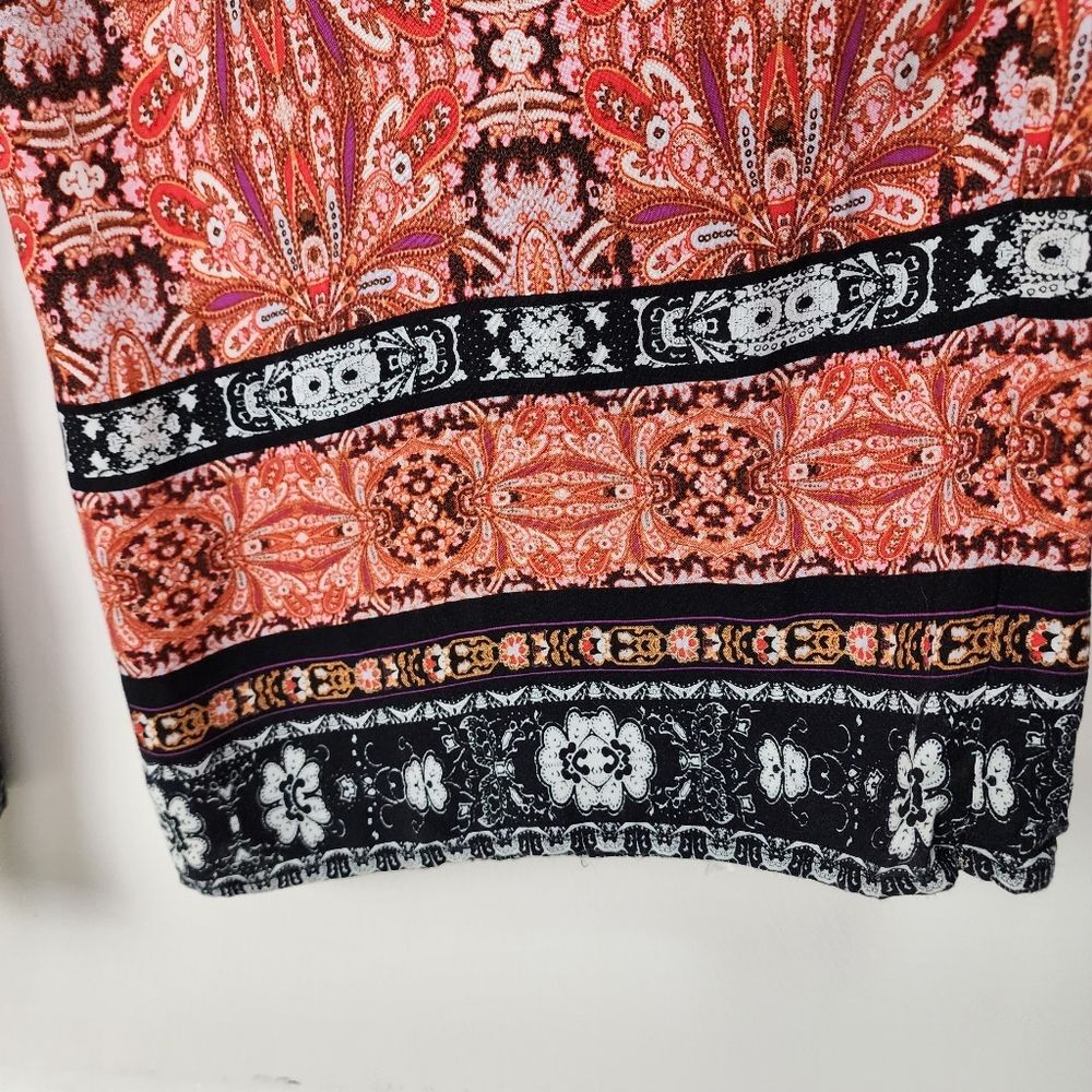 Purple Snow Wide Leg Jumpsuit Bohemian Ethnic Print Palazzo Spaghetti Straps M - Picture 12 of 15